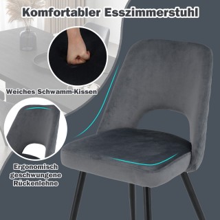 Costway Άνετη Καρέκλα Τραπεζαρίας με Υψηλής Πυκνότητας Αφρώδες Υλικ...