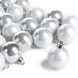 BAKAJI Σετ 54 Χριστουγεννιάτικες Μπάλες Χρώματος Ασημί Διάμετρος 6 ...