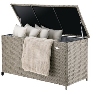 BAKAJI Κουτί Αποθήκευσης Κήπου Πολυρατάν Αδιάβροχο με 2 Ρόδες Κρέμ... BAKAJI Κουτί Αποθήκευσης Κήπου Πολυρατάν Αδιάβροχο με 2 Ρόδες Κρέμ...