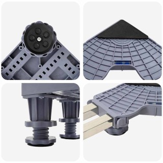 vidaXL Βάση πλυντηρίου ρούχων Γκρι 67 x 67 x 12 εκ Ανοξείδωτο ατσάλ...
