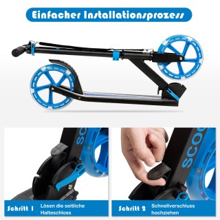 Costway  Αθλητικό Πατίνι με Ρυθμιζόμενο Τιμόνι και LED Φώτα για Παι...