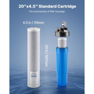 VEVOR Ανταλλακτικό Φίλτρο Νερού Ολόκληρου Σπιτιού 4.5x20 CTO Άνθρακ... VEVOR Ανταλλακτικό Φίλτρο Νερού Ολόκληρου Σπιτιού 4.5x20 CTO Άνθρακ...