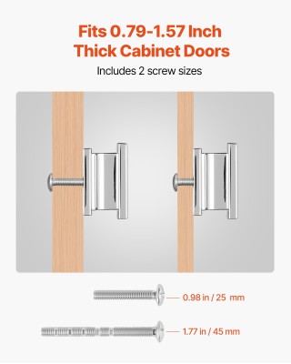 VEVOR Σετ 10 Ορθογώνιων Λαβών Ντουλαπιών Χρωμίου 36mm CJXNZTX10PCSQ...