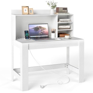 Costway Λευκός Γραφειακός Υπολογιστής με Ανώτερο Ντουλάπι και Ενσωμ... Costway Λευκός Γραφειακός Υπολογιστής με Ανώτερο Ντουλάπι και Ενσωμ...