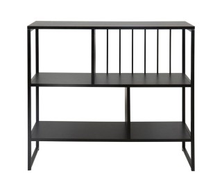 Ostaria Ραφιέρα ξύλινη Berlin μαύρη με μεταλλικά πόδια -36086