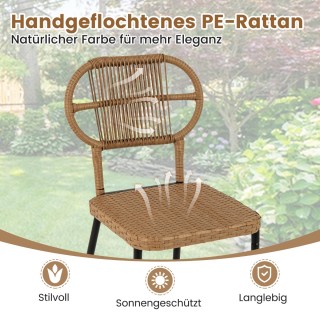 Σετ Τραπεζαρίας Εξωτερικού Χώρου με 2 Καρέκλες και Τραπέζι από PE-R...