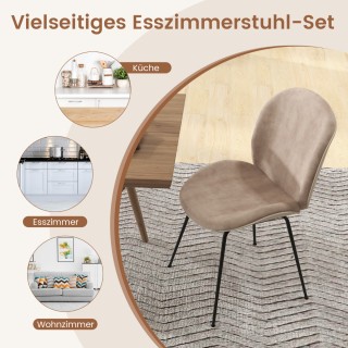 Costway Σετ 2 Καρέκλες Τραπεζαρίας με Μεταλλικό Σκελετό και Επένδυσ...