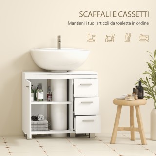 HOMCOM Κινητό Ντουλάπι Κάτω από τον Νιπτήρα Μπάνιου με Ντουλάπι, Ρά... HOMCOM Κινητό Ντουλάπι Κάτω από τον Νιπτήρα Μπάνιου με Ντουλάπι, Ρά...