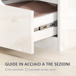 HOMCOM  Μοντέρνο Κομοδίνο από Ξύλο με 2 Συρτάρια και Γυαλιστερό Σχέ...