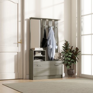 Σετ επίπλων εισόδου HOMCOM με κρεμάστρα, καθρέφτη, πάγκο με ράφι κα... Σετ επίπλων εισόδου HOMCOM με κρεμάστρα, καθρέφτη, πάγκο με ράφι κα...