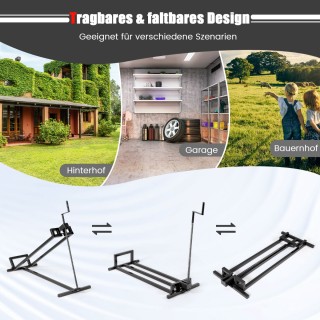 Costway Ρυθμιζόμενη Αναδιπλούμενη Ηλεκτρική Ανυψωτική Πλατφόρμα Μαύ...