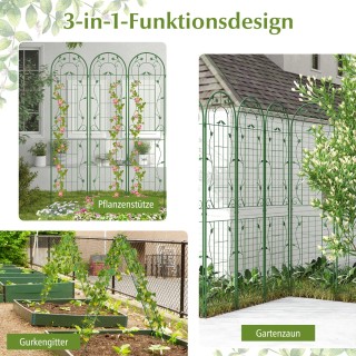 Costway  Σετ 2τεμ Μεταλλικές Περγκολές - Πράσινη Διακοσμητική Ανάπτ...