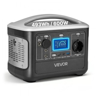 VEVOR Φορητός Σταθμός Ενέργειας 600W, Γεννήτρια 493Wh LiFePO4 με 7 ...