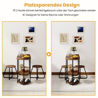 Costway Σετ Ρουστίκ Καφέ Βιομηχανικού Τραπεζιού με Ξύλινο-Μεταλλική... Costway Σετ Ρουστίκ Καφέ Βιομηχανικού Τραπεζιού με Ξύλινο-Μεταλλική...