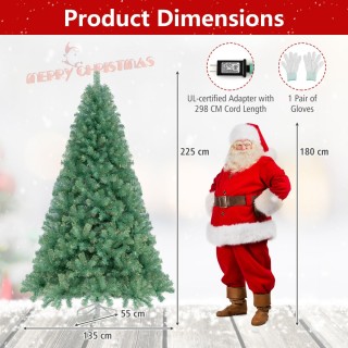 Costway Τεχνητό Χριστουγεννιάτικο Δέντρο 225 εκ. με Φωτισμό και Θερ... Costway Τεχνητό Χριστουγεννιάτικο Δέντρο 225 εκ. με Φωτισμό και Θερ...