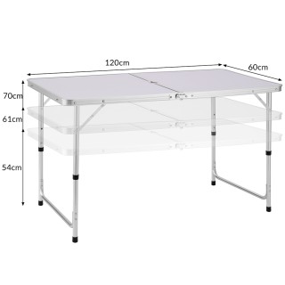 BAKAJI  Πτυσσόμενο Τραπέζι Κατασκήνωσης Πικνίκ με Λαβή Μεταφοράς Ρυ...