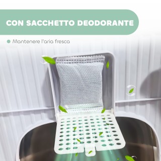 PawHut Κλειστή Λεκάνη Απορριμμάτων για Γάτες με 2 Πόρτες, Αποσπώμε... PawHut Κλειστή Λεκάνη Απορριμμάτων για Γάτες με 2 Πόρτες, Αποσπώμε...