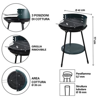 Galileo Μπάρμπεκιου στρογγυλό σχάρα από χρωμιωμένο ατσάλι 3 θέσεις ...