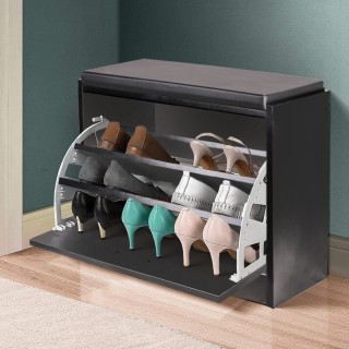 BAKAJI  Παπουτσοθήκη Πάγκος 1 Πόρτα Τριπλού Βάθους με Κάθισμα από Ο...