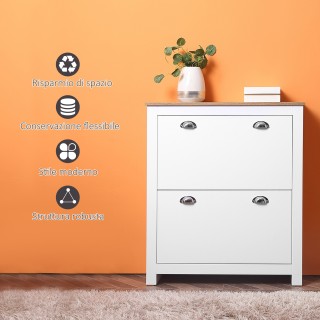 HOMCOM  Συρταριέρα Slim με 2 Ανακλινόμενα Συρτάρια και Ρυθμιζόμενο ...