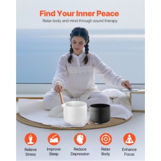 VEVOR 2 Κρυστάλλινα Τραγουδιστά Μπολ 8 και 10 Νότα Λα & Φα με Τσάντ...