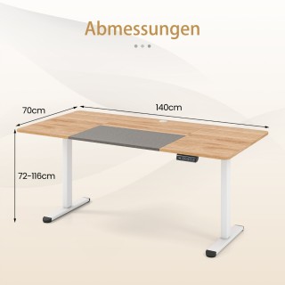 Costway Ηλεκτρικό Ρυθμιζόμενο Γραφείο 140 x 70 cm - Εργονομικό Καθι... Costway Ηλεκτρικό Ρυθμιζόμενο Γραφείο 140 x 70 cm - Εργονομικό Καθι...