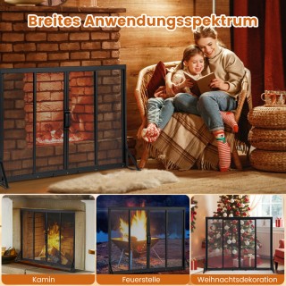 Costway Προστατευτικό Καμινάδας με Συρόμενες Πόρτες και Τριγωνική Β...