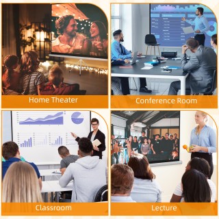 HOMCOM 100 Πτυσσόμενη Οθόνη Προβολής σε Μορφή 16:9 με Ρυθμιζόμενο Τ...