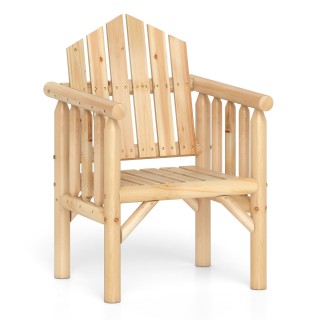 Costway  Ξύλινη Πολυθρόνα Εξωτερικού Χώρου με Ψηλή, Κεκλιμένη Πλάτη...