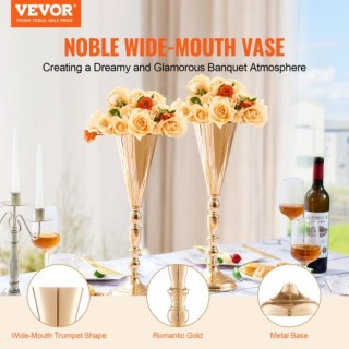 VEVOR  10 τεμ. Χρυσό Μεταλλικό Βάζο 43cm για Γάμο HLHPLBK42CM1ZLD3RV0