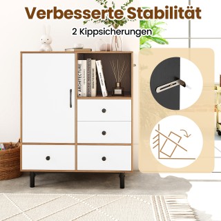 Costway  Μεσαιωνικό Μπουφέ Ντουλάπι με Μοντέρνα Πινελιά - 4 Συρτάρι...