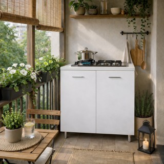 Shally Dogan Κουζίνα 80x60x85εκ Λευκή με 4 Εστίες και Χυτοσιδηρές Π... Shally Dogan Κουζίνα 80x60x85εκ Λευκή με 4 Εστίες και Χυτοσιδηρές Π...