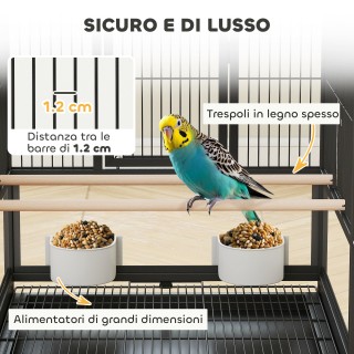 PawHut Κλουβί Πουλιών με Αφαιρούμενο Δίσκο, 48x46x83 εκ, Μαύρο D10-... PawHut Κλουβί Πουλιών με Αφαιρούμενο Δίσκο, 48x46x83 εκ, Μαύρο D10-...