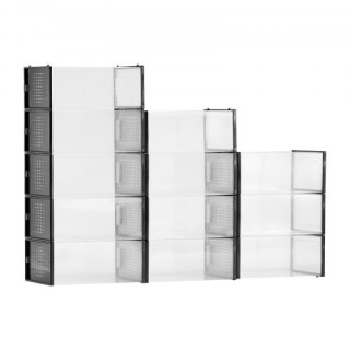 VEVOR Στοίβαξιμα Μαύρα Κουτιά Αποθήκευσης Παπουτσιών 12 τεμ. Νούμερ...