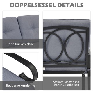 Costway  Σετ Εξωτερικού Χώρου Διθέσιου Καναπέ με Τραπέζι Καφέ - Άνε...