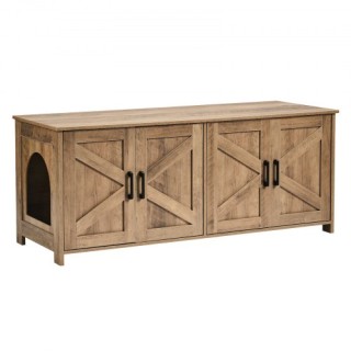 Κρυφή Ξύλινη Λεκάνη Γάτας VEVOR με 2 Χώρους σε Γκριζοκαφέ JSDMMSPW... Κρυφή Ξύλινη Λεκάνη Γάτας VEVOR με 2 Χώρους σε Γκριζοκαφέ JSDMMSPW...