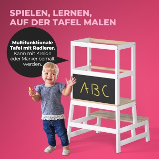 Πύργος Μάθησης Barn Λευκό/Φυσικό Πεύκο 93x51x50εκ 109556 Spielwerk