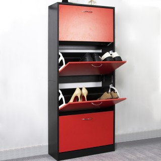 BAKAJI Ντουλάπα παπουτσιών 4 φύλλων με ράφια διπλού βάθους με λαβή... BAKAJI Ντουλάπα παπουτσιών 4 φύλλων με ράφια διπλού βάθους με λαβή...