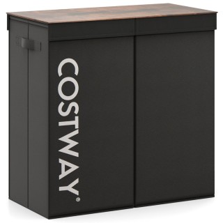Costway Καλάθι ρούχων με καπάκι 105 L με 2 αφαιρούμενους σάκους, Μ... Costway Καλάθι ρούχων με καπάκι 105 L με 2 αφαιρούμενους σάκους, Μ...
