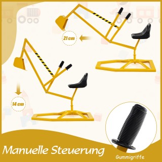 Costway  Κάθισμα 360° Περιστρεφόμενο Εκσκαφέας Μεταλλικός με Κουτάλ...