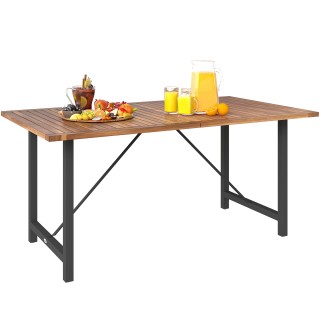 Outsunny Τραπέζι Κήπου 160x90 εκ από Ξύλο Ακακίας και Ατσάλι με Επι... Outsunny Τραπέζι Κήπου 160x90 εκ από Ξύλο Ακακίας και Ατσάλι με Επι...