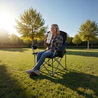 VEVOR Σετ 2 Μεγάλες Πτυσσόμενες Καρέκλες Κάμπινγκ με Αντοχή 204 kg ...