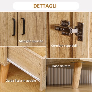 HOMCOM Δίφυλλη Ντουλάπα με 2 Συρτάρια & Κρεμαστή Ράβδο, 80x54x180 c...