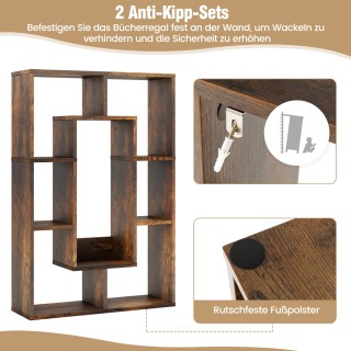 Costway Γεωμετρική Βιβλιοθήκη με 7 Ράφια και Διαστάσεις 80x30x180 ε...