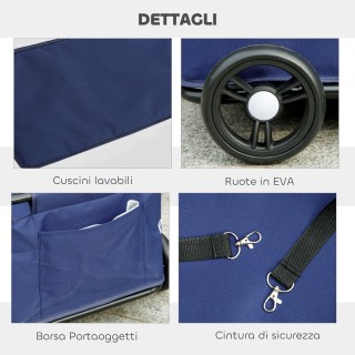 PawHut Πτυσσόμενο καροτσάκι για σκύλους με τσάντα και μαξιλάρι, από... PawHut Πτυσσόμενο καροτσάκι για σκύλους με τσάντα και μαξιλάρι, από...