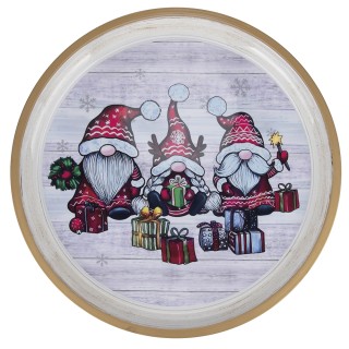 Galileo Στρογγυλός πλαστικός δίσκος Χριστουγέννων 40 εκ Santas Hous...