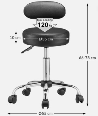 BAKAJI  Καρέκλα με ρόδες και πλάτη Αισθητικός Καρέκλα Σπίτι Εργασία...