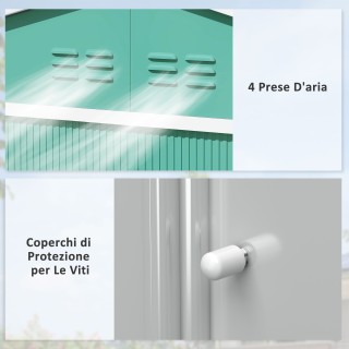 Outsunny Μεταλλική Αποθήκη Εργαλείων με Κεκλιμένη Στέγη και 2 Συρόμ... Outsunny Μεταλλική Αποθήκη Εργαλείων με Κεκλιμένη Στέγη και 2 Συρόμ...