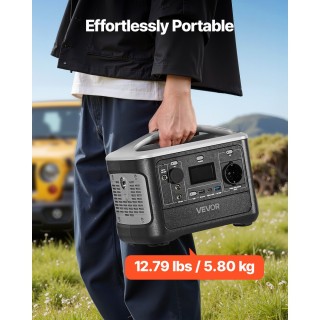 VEVOR Φορητός Σταθμός Ενέργειας 600W, Γεννήτρια 493Wh LiFePO4 με 7 ...