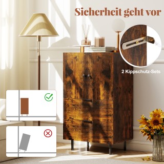 Costway  Ξύλινος Σερβιτόρος με Μεταλλικά Πόδια - Κομψή Λύση Αποθήκε...